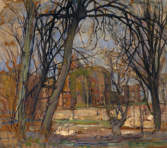Spring Sun (Lentezon): Castle Ruin: Brederode, c. late 1909 - early 1910, oil on masonite, 62 x 72 cm, Dallas Museum of Art