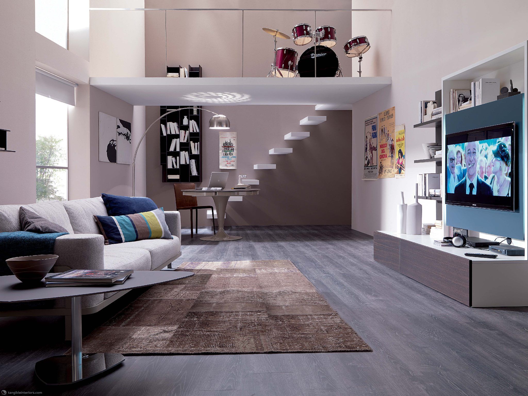 Smart Living by Ozzio Design - parete attrezzata, mobile porta tv, wall  unit with tv stand 