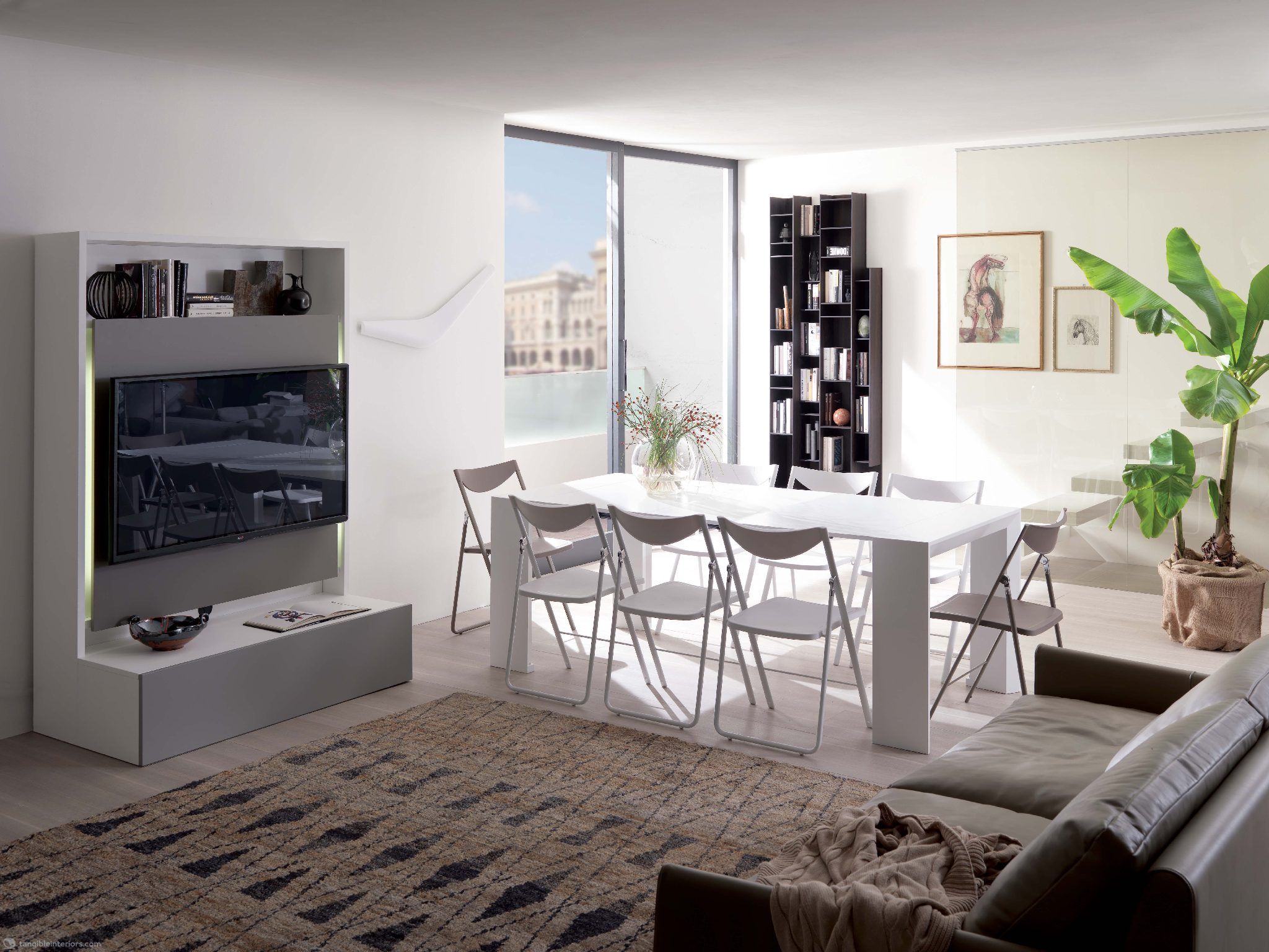 Smart Living by Ozzio Design - parete attrezzata, mobile porta tv, wall  unit with tv stand 